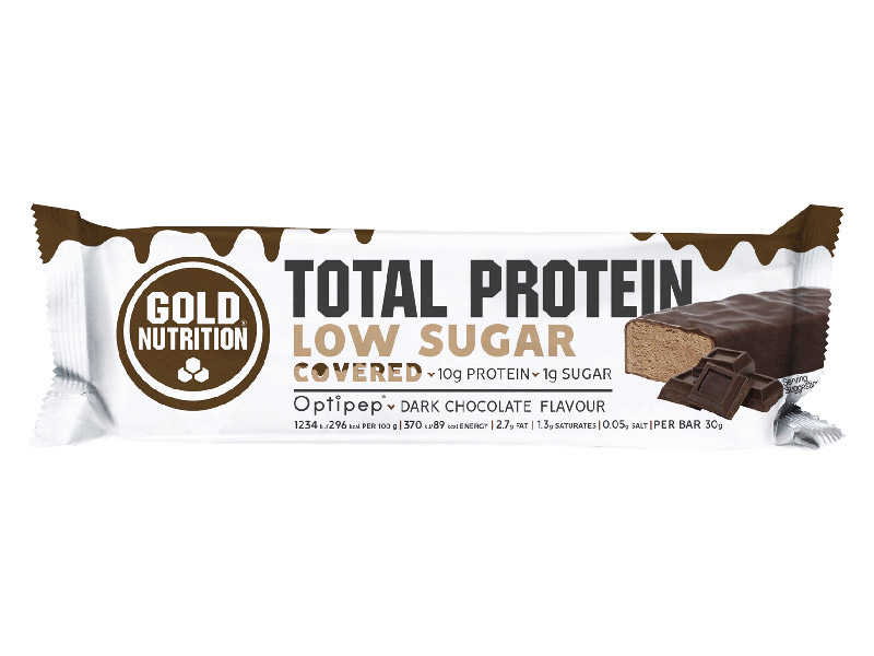Total Protein Low Sugar Covered hořká čokoláda - vysokoproteinová tyčinka | LowSugar - 1