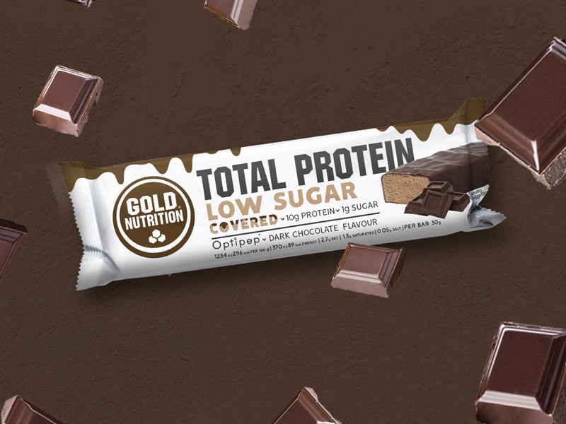 Total Protein Low Sugar Covered hořká čokoláda - vysokoproteinová tyčinka | LowSugar - 2