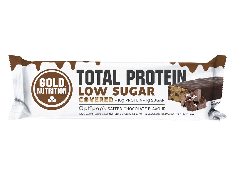 Total Protein Low Sugar Covered slaná čokoláda - vysokoproteinová tyčinka