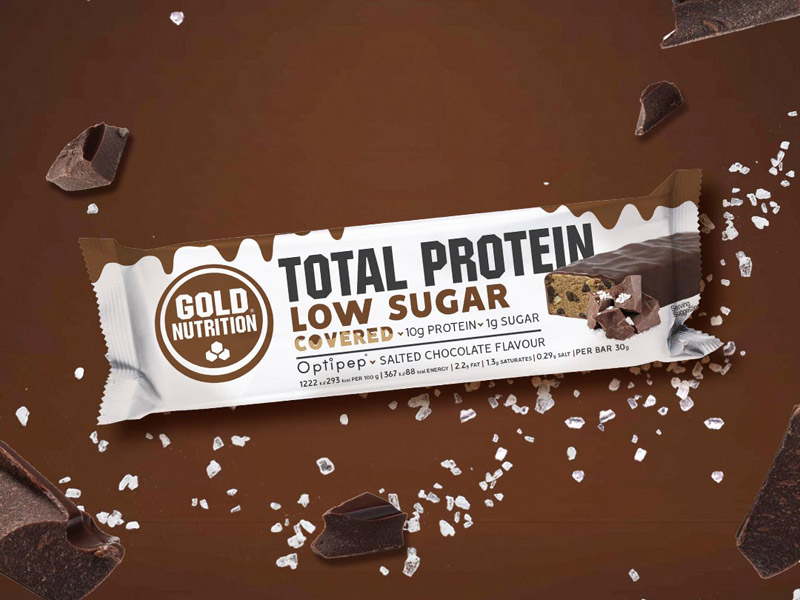TOTAL PROTEIN LOW SUGAR COVERED slaná čokoláda - vysokoproteinová tyčinka | Tyčinky - 2