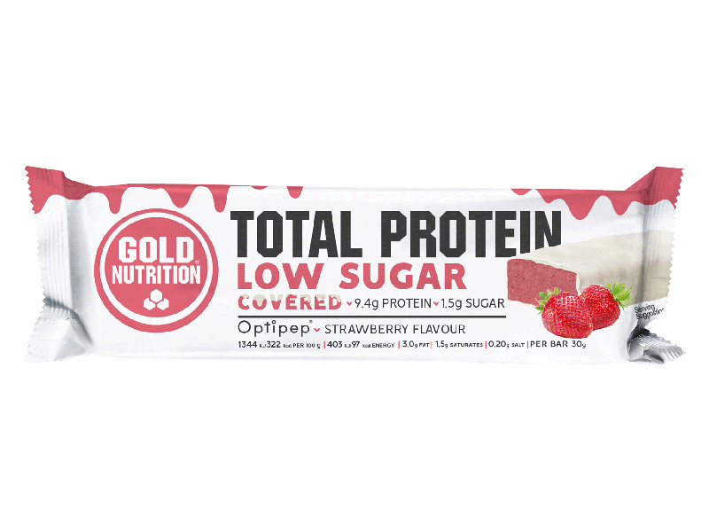 Total Protein Low Sugar Covered jahoda a čokoláda - vysokoproteinová tyčinka | Tyčinky - 1