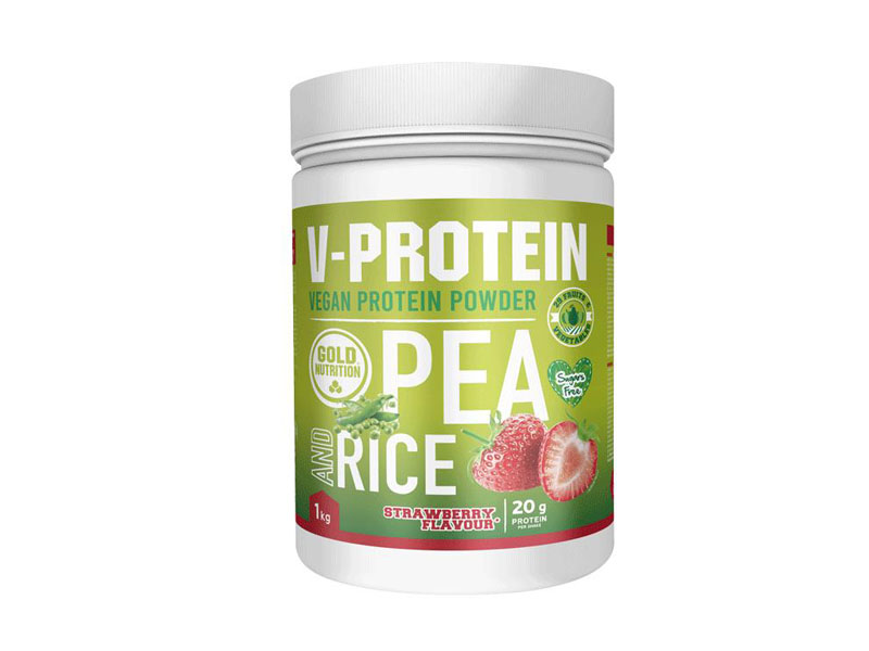 V-PROTEIN jahoda 1 kg - rostlinný protein, ochrana svalů | Proteiny