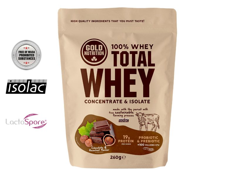 TOTAL WHEY čokoláda/lískový ořech 260 g - vysokobílkovinový nápoj | Proteiny