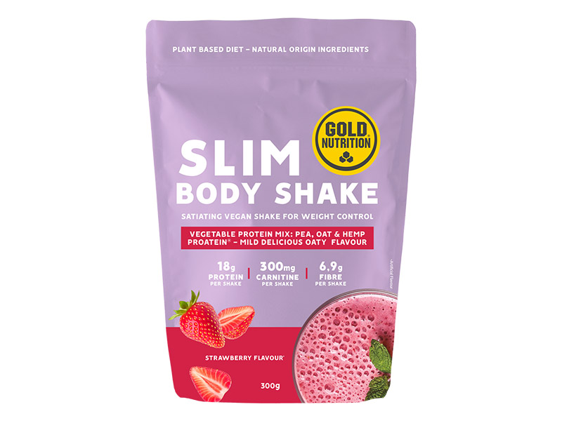 SLIM BODY SHAKE strawberry 300 g - rostlinný proteinový nápoj | Hubnutí, spalovače tuků