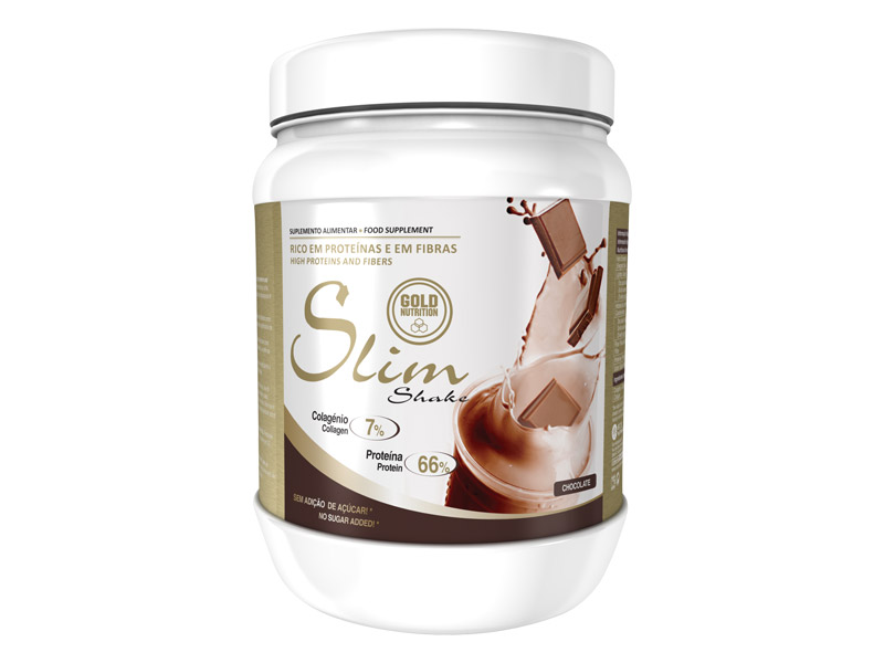 SLIM SHAKE S KOLAGENEM čokoláda 400 g - proteinový koktejl vhodný při hubnutí | Proteiny - 1